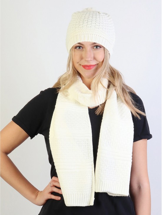 Fashion Knitted Set W/ (Scarf, Hat)